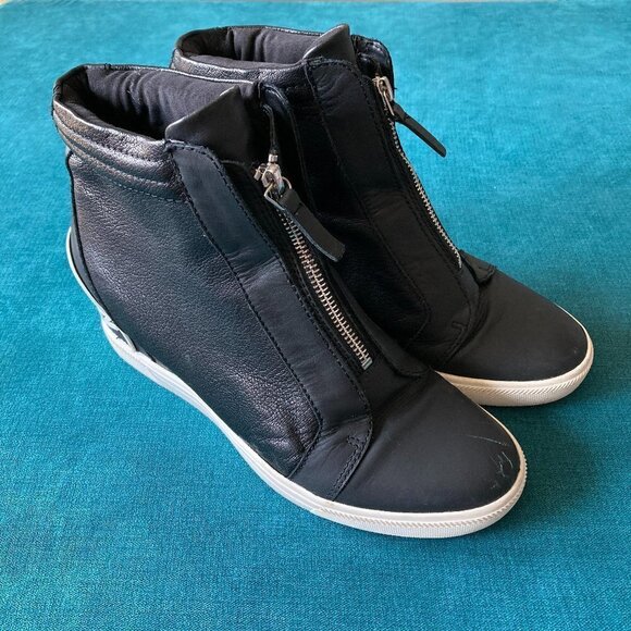 Donna Karan Shoes - Donna Karan DKNY Women's Black White Wedge Bootie Sneakers Size 9.5
